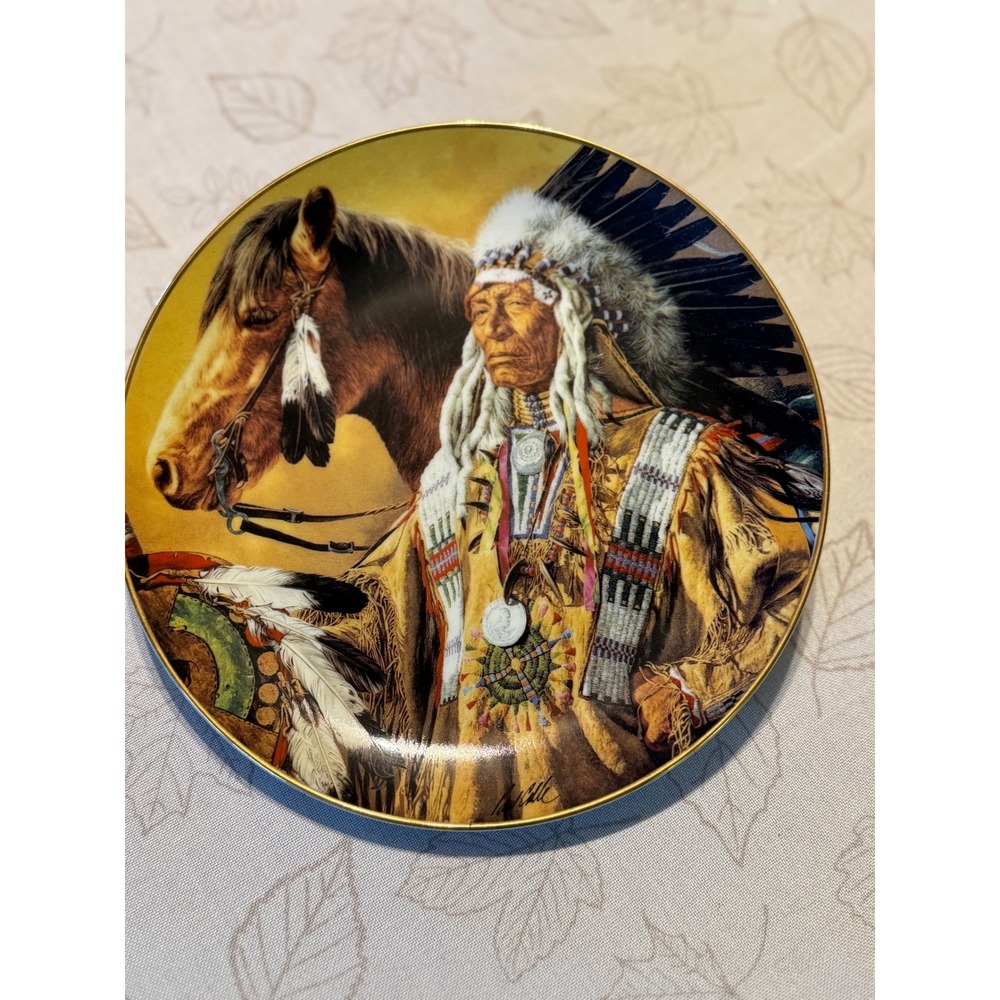 Franklin Mint Pride of the Sioux Paul Calle Limited Edition Collector Plate 8"